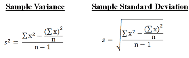 Variance And Standard Deviation Of A Sample