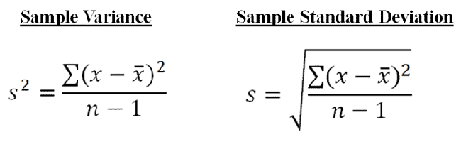 Variance And Standard Deviation Of A Sample